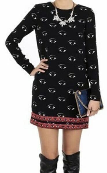 duge teksas haljine: Versace Jeans XS (EU 34), bоја - Crna, Dugih rukava — 6