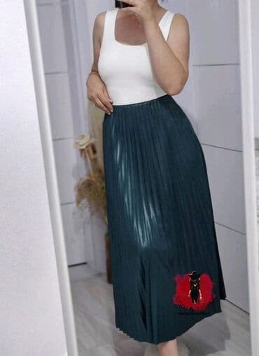 suknja sorc stradivarius: One size, Midi, bоја - Crna — 3