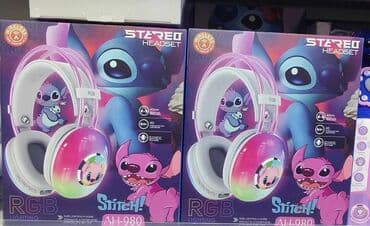 bluetooth slusalice za decu: Stereo slušalice Stitch AH-980 sa RGB osvetljenjem. Slušalice imaju — 1
