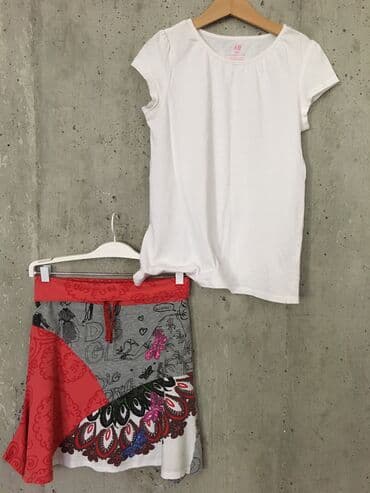 pepco devojcice: H&M, Komplet: Suknja, Majica, 122-128 — 1