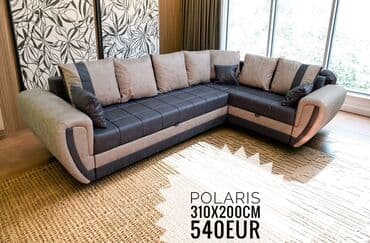 ugaone garniture u p: Ugaona garnitura u tamnosivoj i bež boji, pogodna za opremanje dnevnih — 1