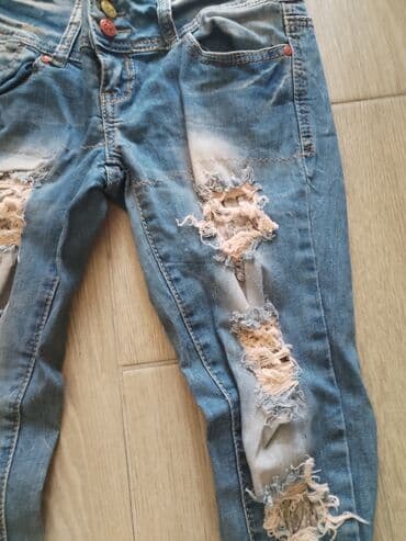 mona lanene pantalone: Farmerke xs — 2