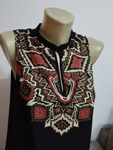 zara bluzice: H&M, M (EU 38), Viskoza, Geometrijski, bоја - Crna — 8