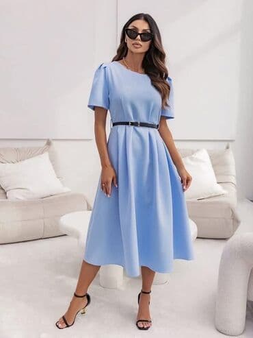 letnje elegantne haljine: One size, bоја - Žuta, Kratkih rukava — 7