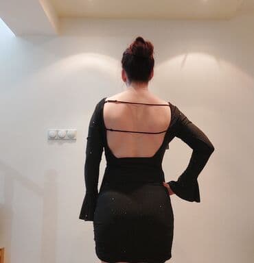 butik haljina: One size, bоја - Crna, Večernji, maturski, Dugih rukava — 1