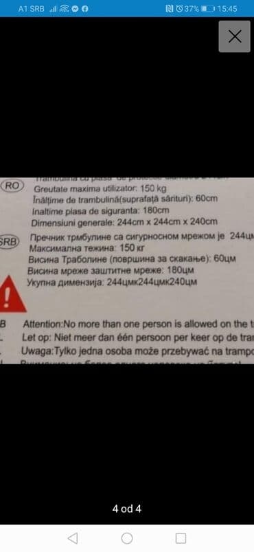 tobogani i ljuljaske za decu: Trambolina, bоја - Crna, Novo — 6