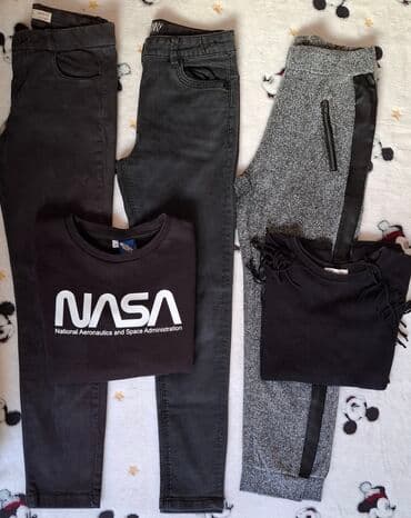 paket odece m: Paket: Farmerke, Pantalone, Duksevi, Za devojčice, uzrast: 9-10 godina — 1