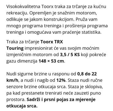 racunarstvo i informatika za 1 razred srednje skole: Nova TOORX profesionalna traka za trcanje. Kupljena je pre par meseci — 11