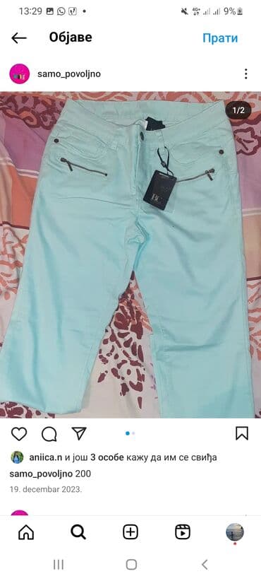 Pantalone: M (EU 38), L (EU 40), Normalan struk, Ravne nogavice — 1