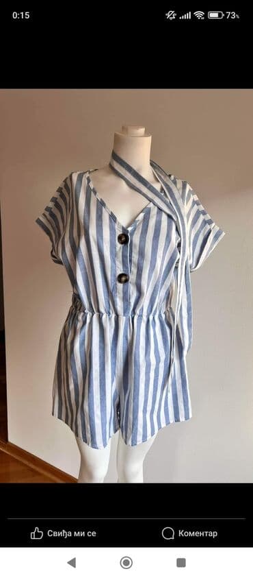 pantalone s: XL (EU 42), Prugasti, bоја - Svetloplava — 2