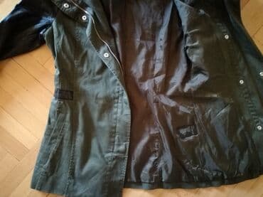 zimske jakne goretex: Jakna H&M, tamno maslinasto zelena, sa koznim rukavima. Poluobim — 8