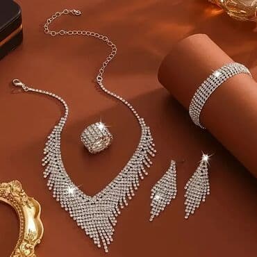 minđuše hirurški čelik: Set: Minđuše, Narukvica, Ogrlica, Materijal: Hirurški čelik — 10