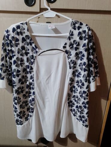bluza s: XL (EU 42), Poliester, Cvetni, bоја - Bela — 1