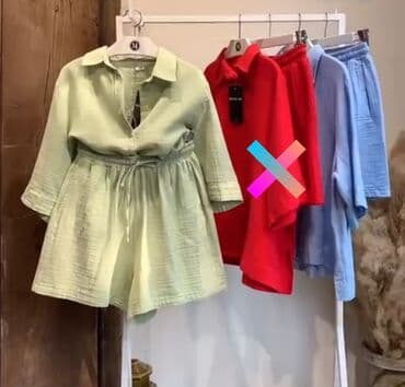 komplet sorc i kosulja: One size, Jednobojni, bоја - Maslinasto zelena — 2