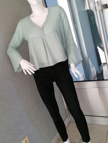 elegantne pantalone sa visokim strukom: Crne farmerice visok struk Sa puno elastina SUPER MODEL i kvalitet — 6