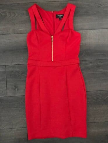 crvena haljina na jedno rame: Guess XS (EU 34), bоја - Crvena, Koktel, klub, Na bretele — 1
