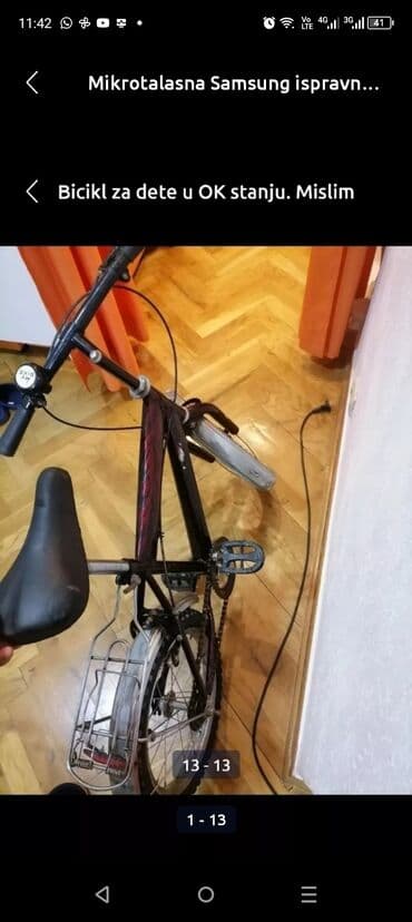 bicikl za mamu i bebu: Bicikl za dete možda od 7 do 10 g. Ispravan, provereno. Mirijevo — 11