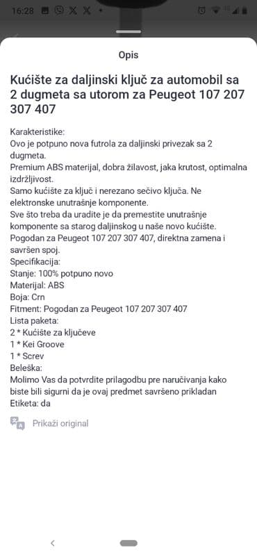 delphi auto dijagnostika: Kućište ključa za Pežo sa dva dugmeta novo.Imam tri komada — 6