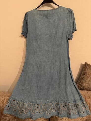 Haljine: 9Fashion Woman L (EU 40), XL (EU 42), bоја - Svetloplava, Kratkih rukava — 2