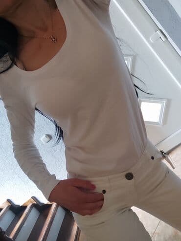 bela olovka za oci dm: Zara, S (EU 36), Pamuk, Jednobojni, bоја - Bela — 5
