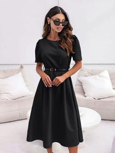 letnje elegantne haljine: One size, bоја - Žuta, Kratkih rukava — 5