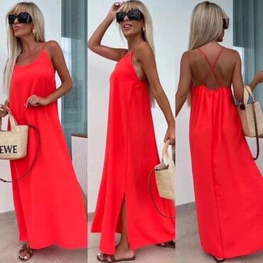 steznik haljina 3 u 1: One size, bоја - Crvena, Oversize, Na bretele — 1