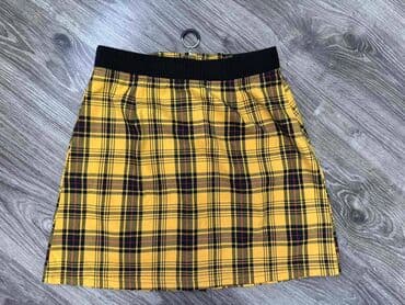 karirane suknje: M (EU 38), Mini, bоја - Žuta — 2