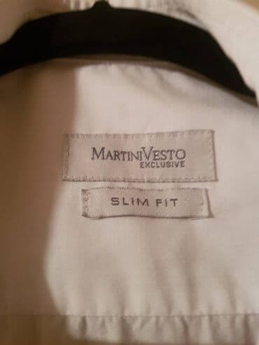 bela olovka za oci dm: Bela muška košulja,"Martini vesto",slim fit,veličine M,pamuk 55%,skoro — 2