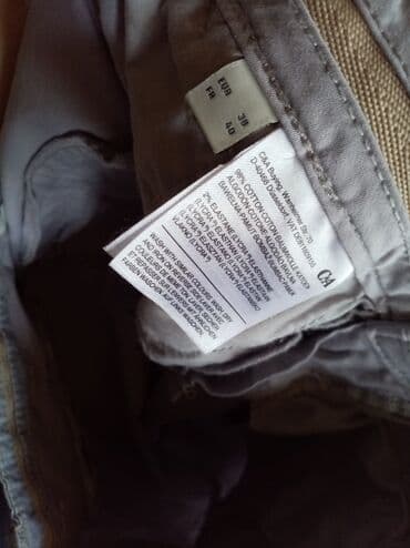 srebrne pantalone: M (EU 38), Normalan struk, Čino — 6