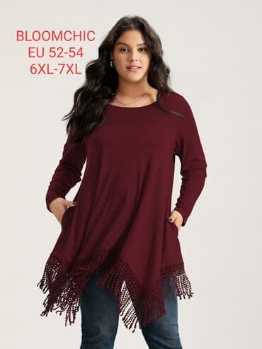 zenske jakne od eko koze: 7XL (EU 54), Jednobojni, bоја - Crvena — 1
