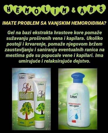najbolja krema za vene i kapilare: Hemolim gel (gel protiv hemoroida) pomaže osobama kod problema — 1