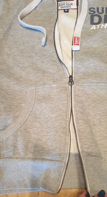 elegantne pantalone sa visokim strukom: SuperDry - SUPER DRY dukserica za muškarce. Deblji duks, sa — 5