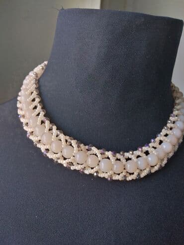 biserne ogrlice bižuterija: Biserna ogrlica, Handmade, Materijal: Biser, Perlice — 1