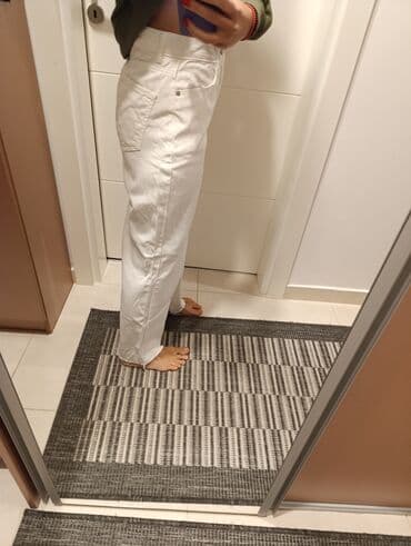 elegantne pantalone sa visokim strukom: Bele farmerke Waikiki. Farmerke su nove, nisu nosene, samo je skinuta — 5