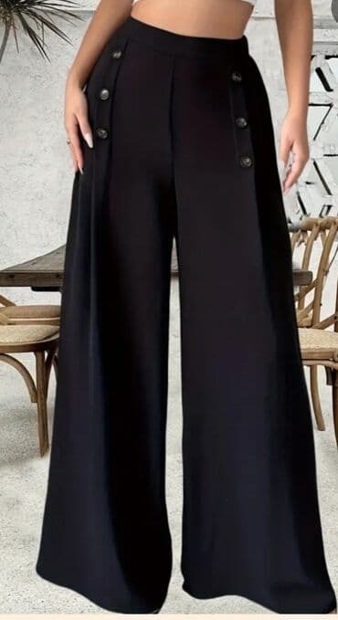 pantalone s: Visok struk, Zvoncare — 1