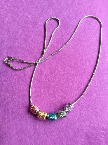pandora privesci slova: Ogrlica sa priveskom, Handmade, Materijal: Hirurški čelik, Perlice — 2