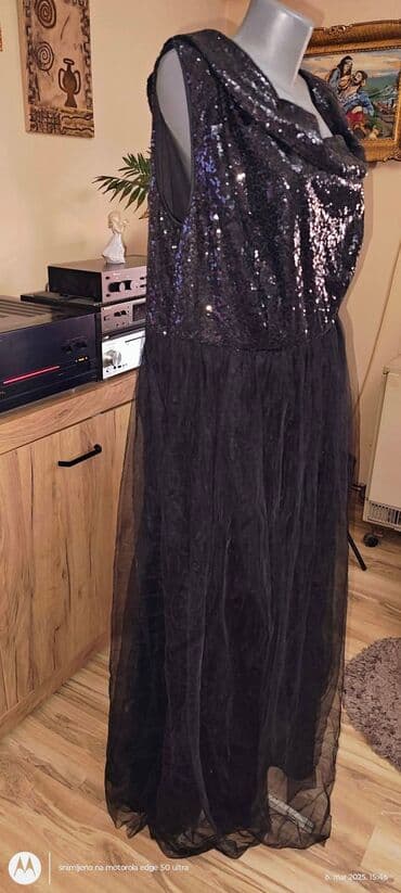 dm sminka za decu: A-Dress 3XL (EU 46), bоја - Crna, Večernji, maturski, Top (bez rukava) — 2