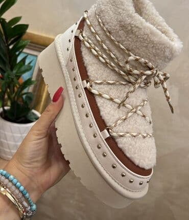 turska kozna obuca: Ugg mini čizme, bоја - Bela, 38 — 1