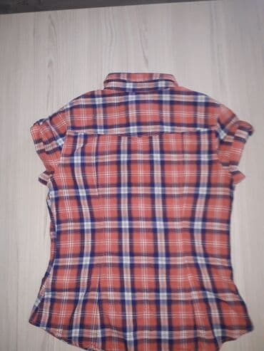 srebrna tunika: H&M, M (EU 38), Pamuk, Karirani, bоја - Crvena — 3