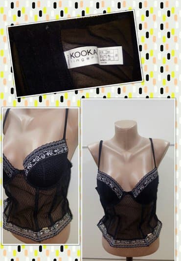 crni bodi korset: M (EU 38) — 1