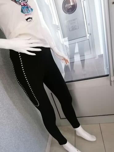 elegantne pantalone sa visokim strukom: S (EU 36), bоја - Crna, Jednobojni — 1