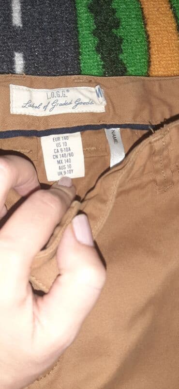 elegantne pantalone sa visokim strukom: 140-146, bоја - Braon — 2