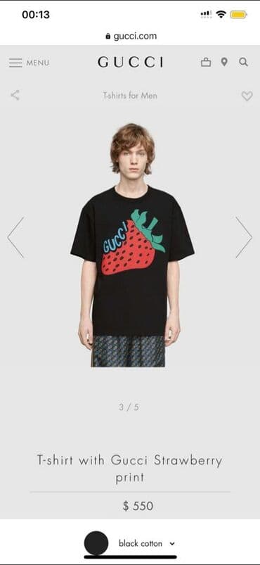 Muška odeća: Gucci Strawberry-Original muska majica POVOLJNO Gucci — 1