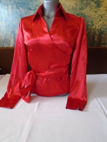 elegantna bluza: S (EU 36), Jednobojni, bоја - Crvena — 2