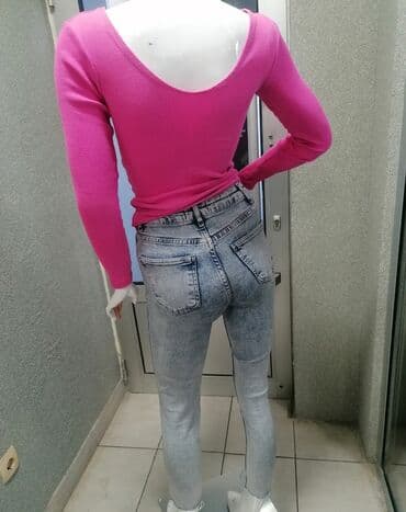 elegantne pantalone sa visokim strukom: 26, Teksas, Visok struk, Ravne nogavice — 2