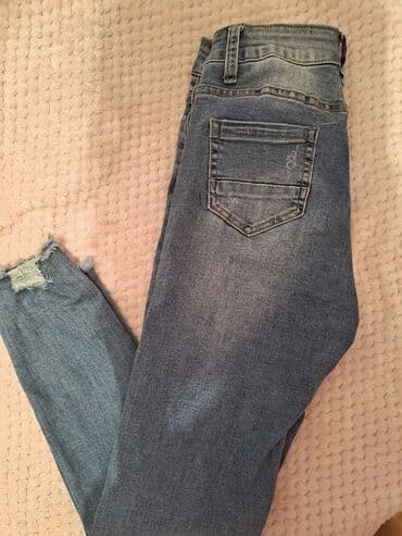 elegantne pantalone sa visokim strukom: Skinny farmerke dublji struk. Odgovaraju za S velicinu — 2