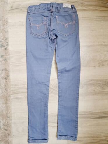 elegantne pantalone sa visokim strukom: 152-158, bоја - Svetloplava — 3