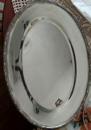 dimenzije pvc prozora: Oval posrebren dimenzije 45x33cm,nekoristen — 1