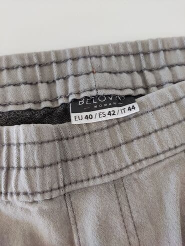 elegantne pantalone sa visokim strukom: Lagane letnje pantalone, sa elastinom.
Oko struka imaju lastis — 4