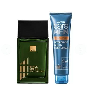 balea krema za vrat i dekolte: Set sadrži: • Black Suede Real Intense EDT | 100 ml | • Avon Care Men — 1